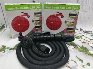 РАСПРОДАЖА. Шланг саморасширяемый садовый для воды Magic Garden Hose (2.8m - 13.5m) NEW ОРИГИНАЛ с пулевизатором Черный