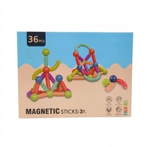 Магнитный конструктор 36 детали Magnetic Sticks
