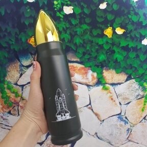 Термос в форме пули No Name Bullet Vacuum Flask, 500 мл Тёмно зелёный корпус