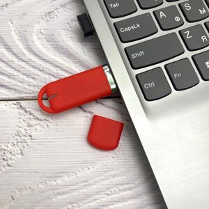 USB  накопитель (флешка) Shape с покрытием софт тач, 16 Гб. Красная