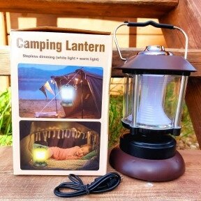 Кемпинговая лампа в стиле ретро Camping lantern 6602 с регулируемой яркостью (USB или батарейки, 3 режима