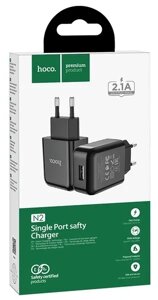 Сетевое устройство для зарядки аккумуляторов N2 Vigour single port charger Set (Lifhtning)(EU) черный hoco 2,0A