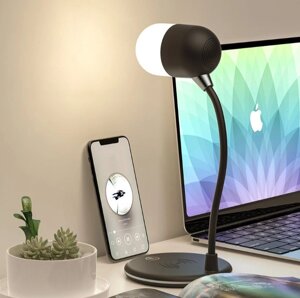 Настольная LED-лампа с функцией беспроводной зарядки и bluethooth колонки 3 в 1 L4 Lamp Speaker with Wireless Charger