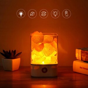 Соляной ионизирующий светильник-ночник «Crystal Salt Lamp» с розовой гималайской солью 0,62 кг