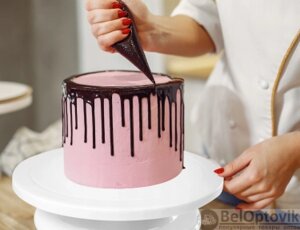 Тортовница Sweet Cake вращающаяся подставка для приготовление тортов, диаметр 28 см