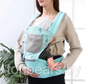 Хипсит - кенгуру Aiebao с сетчатым карманом / Рюкзак - кенгуру слинг для переноски малыша от 0 месяцев