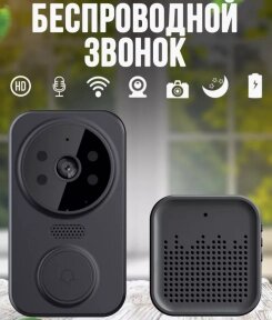 Умный беспроводной видеоглазок Mini DOORBELL Wi-Fi управление V. 1.4.(датчик движения, ночное видео, управление со