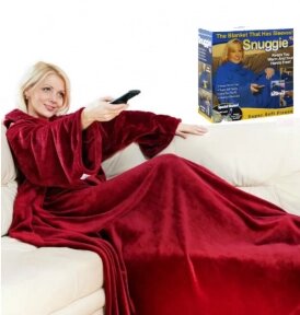 Теплый и уютный плед с рукавами SNUGGIE Купи сейчас Бордовый (упаковка - подарочный крафтовый пакет)