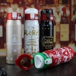 Термокружка Рождество Merry Christmas, 450 ml Чёрный