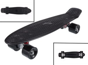 Скейт Пенни Борд (Penny Board) однотонный, матовые колеса 2 дюйма (цвет микс), до 60 кг. Черный