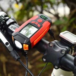 Умный велосипедный фонарь Bicycle Lamp Function King AS0808 (фара, сигнал, сигнализация, спидометр, дистанция и т. д.)