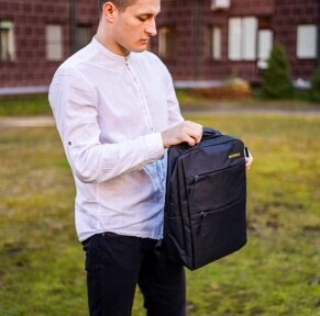 Уценка Рюкзак 3в1 BackPack Urban с USB и отделением для ноутбука до 17 DFBK01 Черный, дефект шва на средней сумке