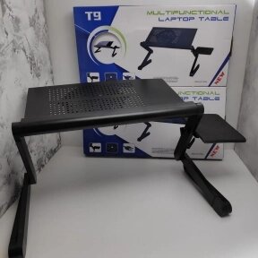 Складной cтолик трансформер для ноутбука Multifunctional Laptop Table T9 с охлаждением (48,0 х 28,0 столешница, 56,0