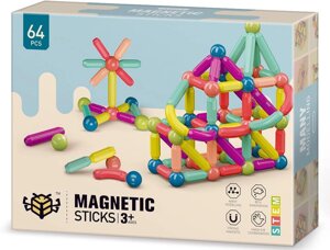 Магнитный конструктор 64 детали Magnetic Sticks