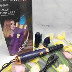 Профессиональный фен- стайлер для завивки и сушки волос 3 в 1 Salon Hair Care Remington RE-2060 (3 насадки, режим