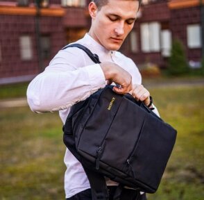 Уценка Рюкзак 3в1 BackPack Urban с USB и отделением для ноутбука до 17 DFBK01 Черный, дефект молнии на средней сумке