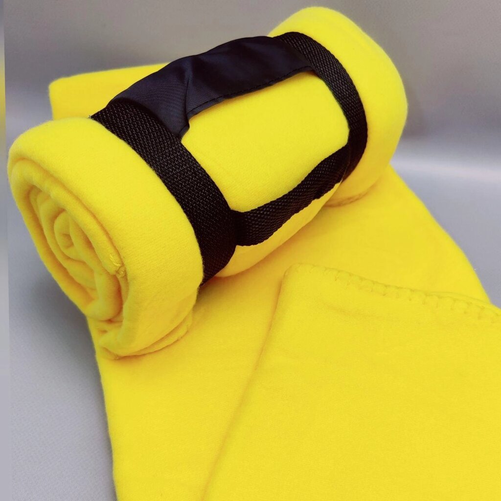 Плед на кровать Флисовый - мягкий и теплый, 130х150 см. Желтый от компании ART-DECO МАРКЕТ - магазин товаров для дома - фото 1