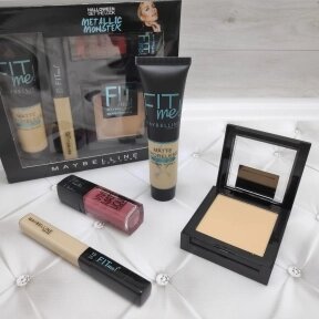 Подарочный набор косметики Maybelline Fit Me Metallic Monster 4 в 1 (тон 01) Тон 02 от компании bel-ok - магазин товаров для дома - фото 1