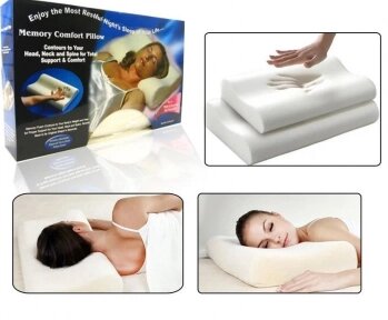 Подушка ортопедическая MEMORY FOAM профилированная большая от компании bel-ok - магазин товаров для дома - фото 1