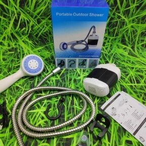 Походный переносной душ Portable Outdoor Shower с акуммулятором и зарядкой от USB от компании bel-ok - магазин товаров для дома - фото 1