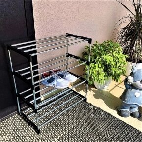 Полка  стеллаж для обуви 4-х ярусная, разборная SHOE RACK 8828-4 (размер 60х30х55 см) Вместимость 12 пар от компании bel-ok - магазин товаров для дома - фото 1