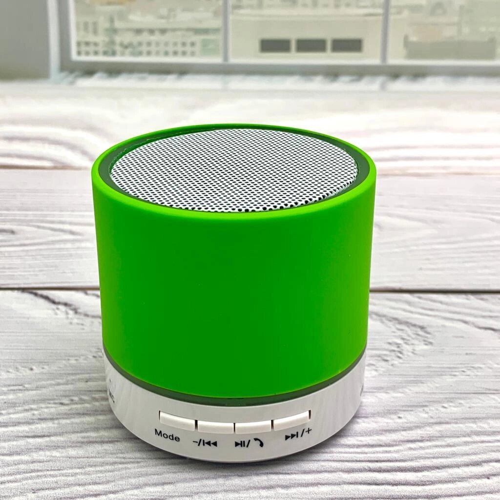 Портативная беспроводная Bluetooth колонка с подсветкой Mini speaker (TF-card, FM-radio). Зеленая от компании ART-DECO МАРКЕТ - магазин товаров для дома - фото 1