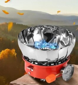 Портативная туристическая ветрозащитная газовая плита - горелка Windproof camping stove CS-102XL от компании ART-DECO МАРКЕТ - магазин товаров для дома - фото 1