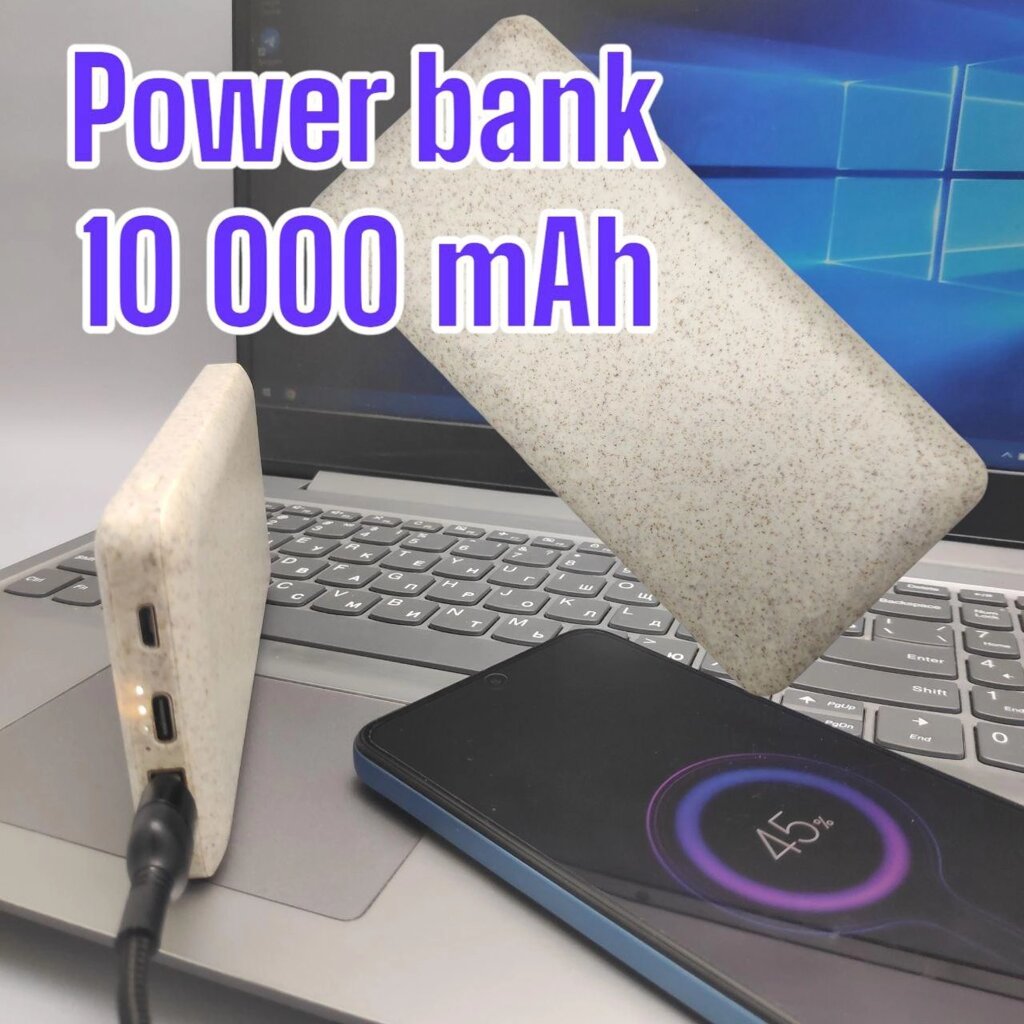 Портативное зарядное устройство Power Bank 10000 mAh / Micro, Type C, USB-выход от компании ART-DECO МАРКЕТ - магазин товаров для дома - фото 1