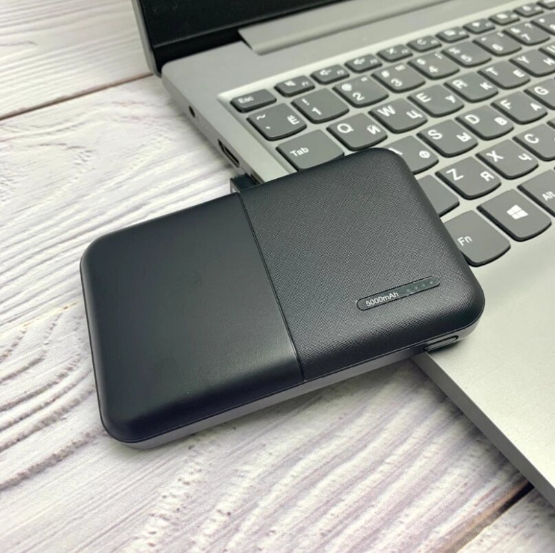 Портативное зарядное устройство Power Bank 5000mAh Kinetic, с индикатором заряда Черный от компании bel-ok - магазин товаров для дома - фото 1