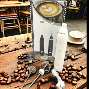 Портативный капучинатор USB Speed Adjustable Milk Frother (3 скорости, венчик для молока, венчик для яиц) Белый от компании bel-ok - магазин товаров для дома - фото 1