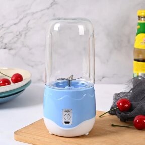 Портативный мини блендер для смузи и коктейлей Portable Juice Blender DM-888 ( емкость 400 ml) Голубой от компании bel-ok - магазин товаров для дома - фото 1