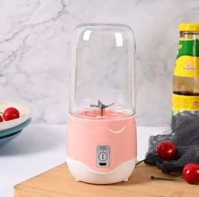 Портативный мини блендер для смузи и коктейлей Portable Juice Blender DM-888 ( емкость 400 ml) Розовый от компании Art-deco магазин товаров для дома - фото 1