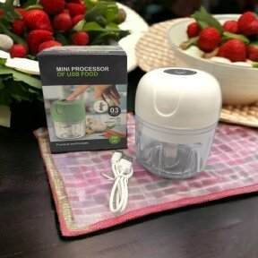 Портативный мини измельчитель для кухни Mini processor of USB FOOD 250 ml Белый от компании ART-DECO МАРКЕТ - магазин товаров для дома - фото 1