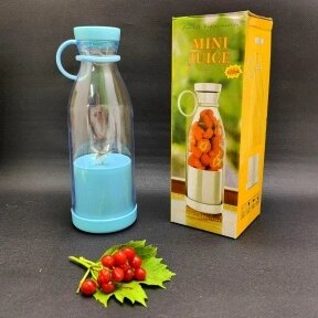 Портативный ручной бутылка-блендер для смузи Mini JuiceА-578, 420 ml  Голубой от компании bel-ok - магазин товаров для дома - фото 1