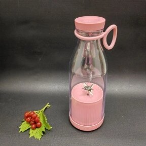 Портативный ручной бутылка-блендер для смузи Mini JuiceА-578, 420 ml  Розовый от компании ART-DECO МАРКЕТ - магазин товаров для дома - фото 1