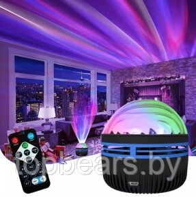 Проектор  ночник Волна Q6 LED Starry projection light с пультом ДУ (режимы подсветки, датчик звука) от компании ART-DECO МАРКЕТ - магазин товаров для дома - фото 1