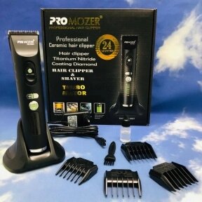 Профессиональный триммер для стрижки волос, бороды, усов Hair Clipper PRO MOZER MZ-9821 (LED-индикатор зарядки, четыре от компании bel-ok - магазин товаров для дома - фото 1