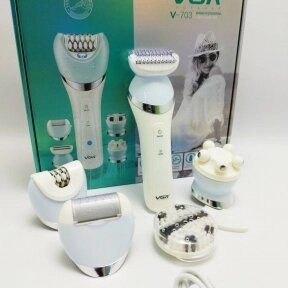 Профессиональный женский эпилятор VGR V-703VOYAGER PROFESSIONAL LADY CARE SET / водонепроницаемый триммер 5 в 1 от компании bel-ok - магазин товаров для дома - фото 1