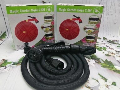 РАСПРОДАЖА. Шланг саморасширяемый садовый для воды Magic Garden Hose (2.8m - 13.5m) NEW ОРИГИНАЛ с пулевизатором  Черный от компании bel-ok - магазин товаров для дома - фото 1