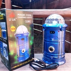 Раздвижной кемпинговый фонарь Magic Cool camping light c диско лампой LL-5801 (3 режима работы, с функцией powerbank) от компании bel-ok - магазин товаров для дома - фото 1