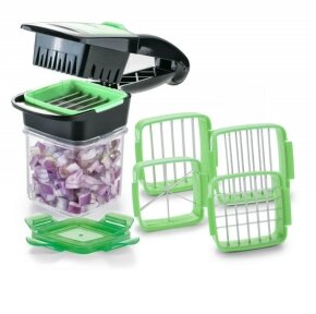 Ручной измельчитель овощей и фруктов Nicer Dicer Quick (овощерезка с контейнером 5 в 1), цвета MIX Зеленый от компании bel-ok - магазин товаров для дома - фото 1