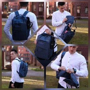 Рюкзак 3в1 BackPack Urban с USB и отделением для ноутбука до 17 Синий от компании bel-ok - магазин товаров для дома - фото 1