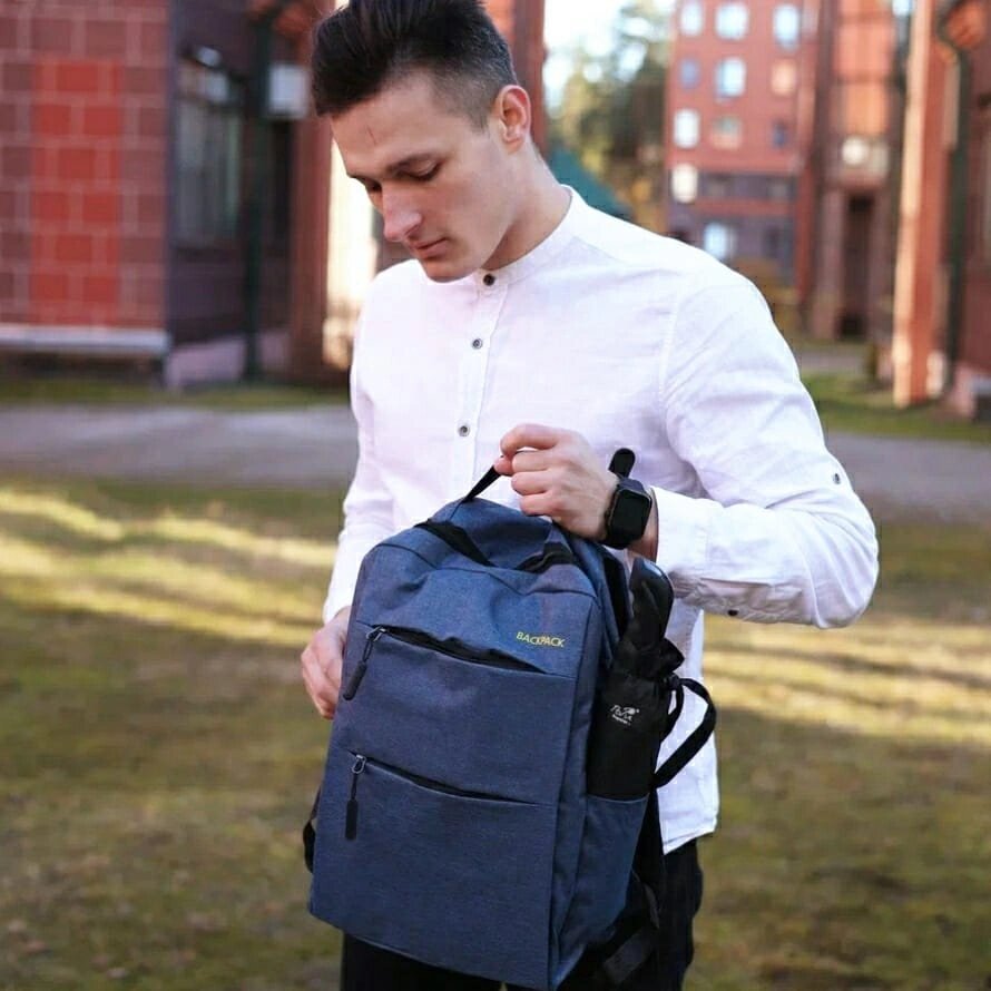 Рюкзак 3в1 BackPack Urban с USB и отделением для ноутбука до 17". Синий от компании bel-ok - магазин товаров для дома - фото 1