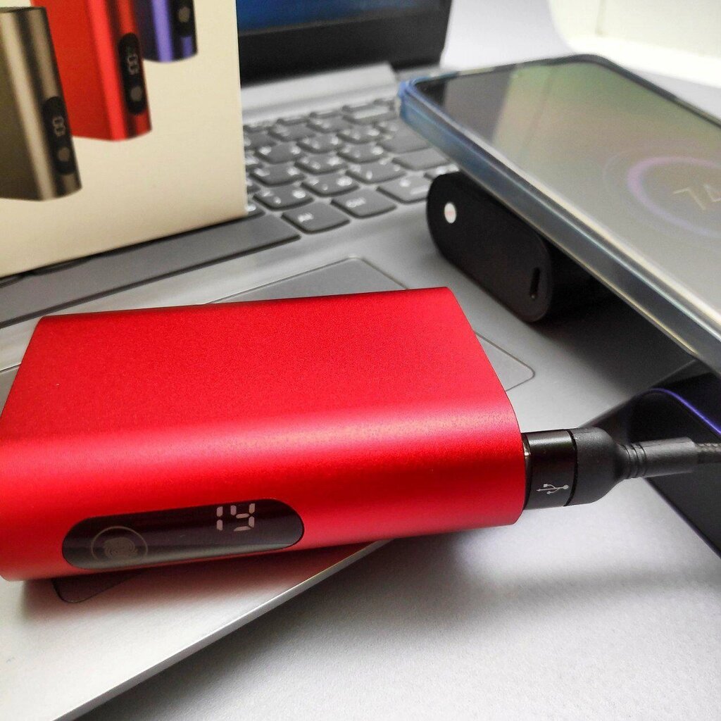 Сенсорное портативное зарядное устройство Power Bank 10000 mAh / Type C, USB-выход, Красный от компании ART-DECO МАРКЕТ - магазин товаров для дома - фото 1