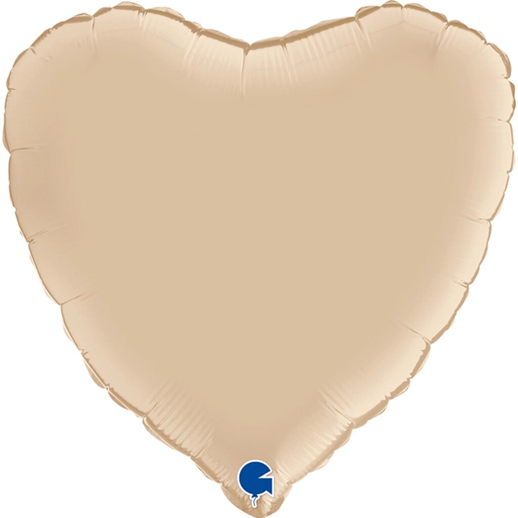 Шар (18''/46 см) Сердце, Кремовый, Сатин, 1 шт. от компании ART-DECO МАРКЕТ - магазин товаров для дома - фото 1