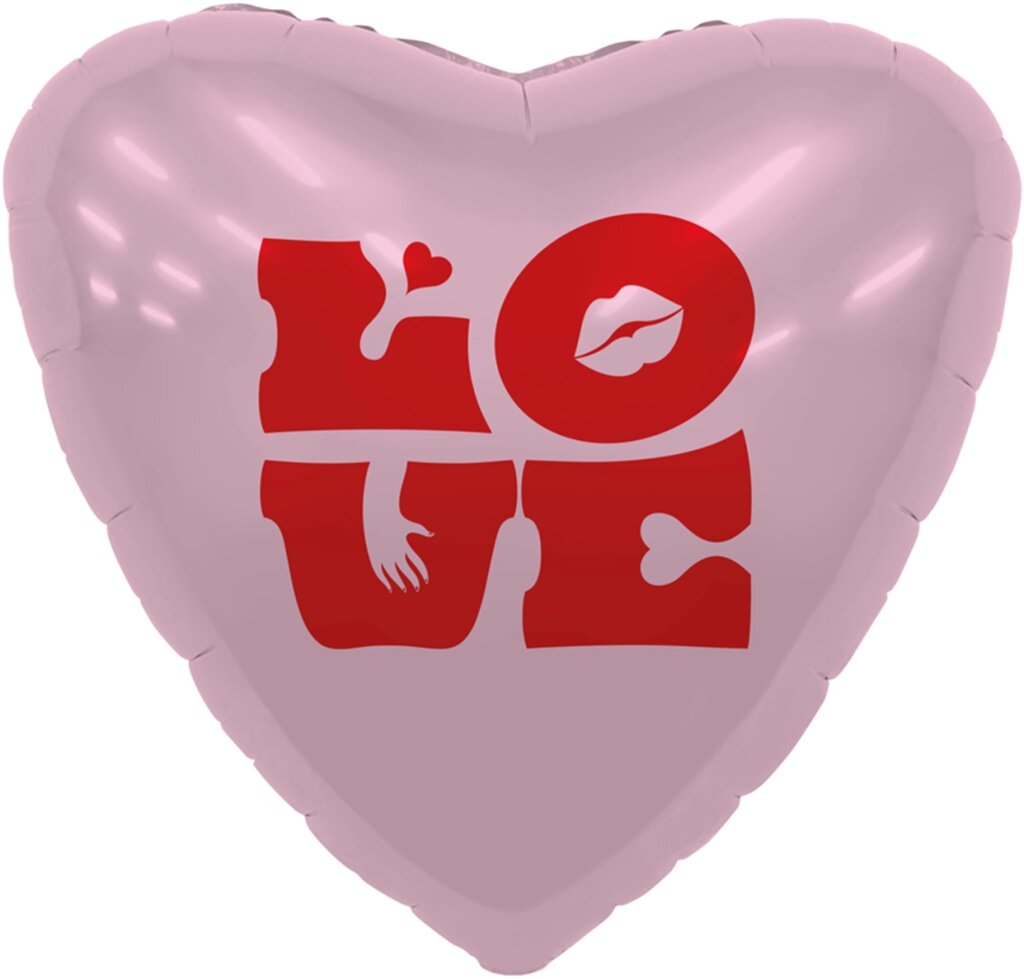 Шар (19''/48 см) Сердце, LOVE, Розовый, 1 шт. от компании ART-DECO МАРКЕТ - магазин товаров для дома - фото 1