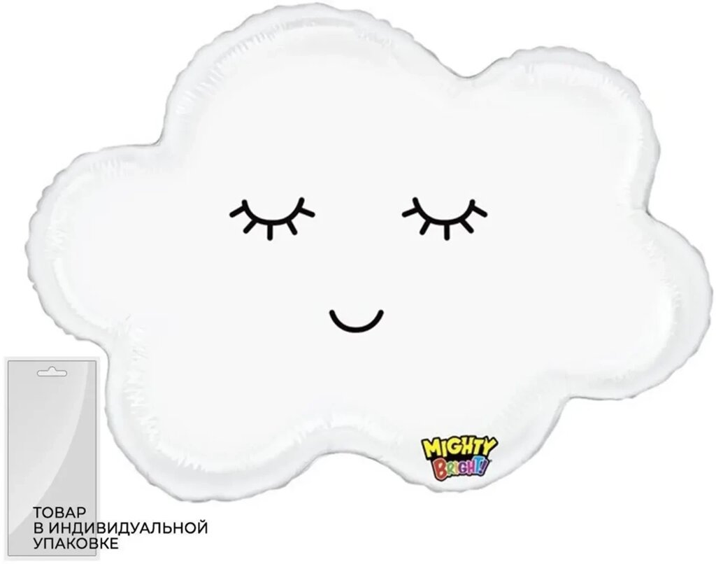 Шар (24''/61 см) Фигура, Воздушное облако, Белый, 1 шт. в уп. от компании ART-DECO МАРКЕТ - магазин товаров для дома - фото 1