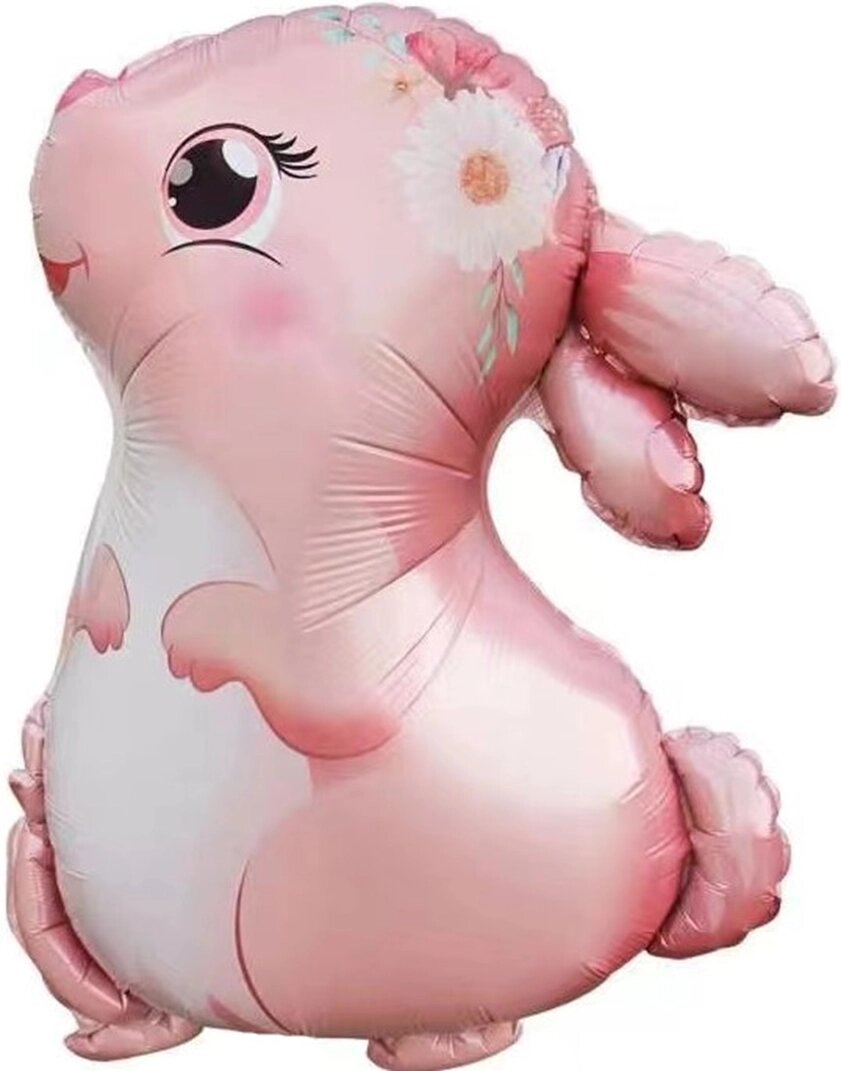 Шар (28''/71 см) Фигура, Милый зайка, Розовый, 1 шт. от компании ART-DECO МАРКЕТ - магазин товаров для дома - фото 1
