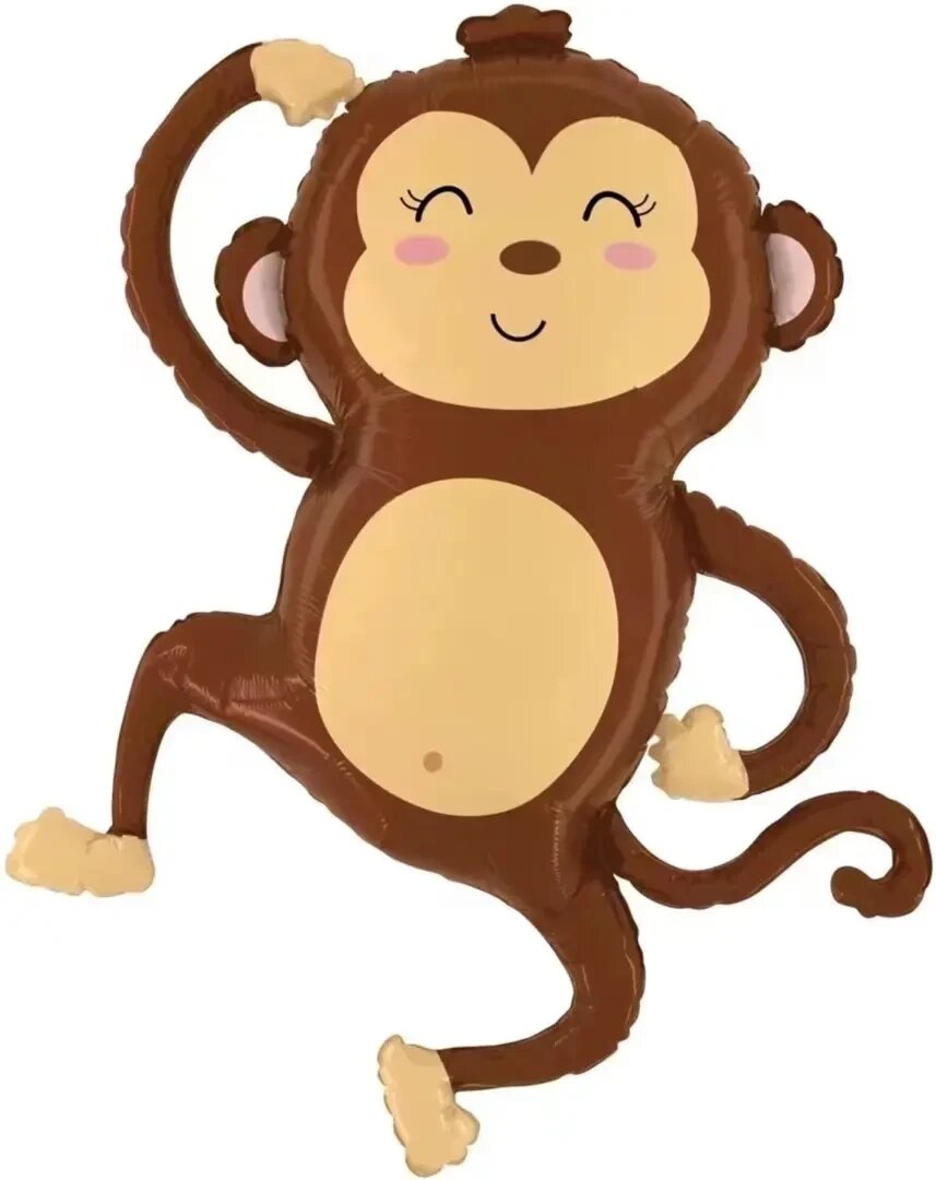 Шар (35''/89 см) Фигура, Веселая обезьянка, 1 шт. в уп. от компании ART-DECO МАРКЕТ - магазин товаров для дома - фото 1