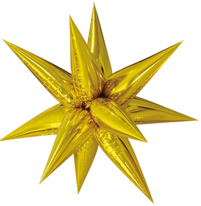 Шар 3D (40''/102 см) Звезда, Составная, Золото, 1 шт. в уп. от компании ART-DECO МАРКЕТ - магазин товаров для дома - фото 1
